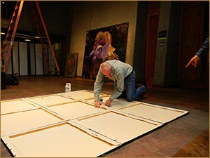 robert spellman assembling a painting