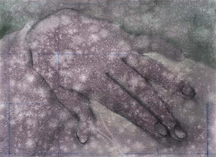 Robert Spellman painting/drawing of a hand.
