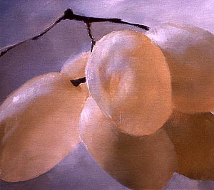 painting of luminous grapes