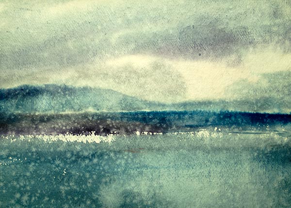 A watercolor of somewhere in County Kerry Ireland.