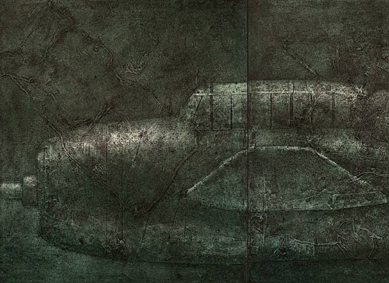 Robert Spellman painting of a World War II fighter plane.