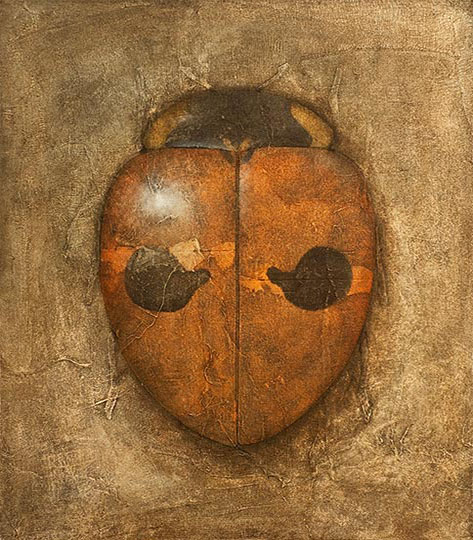 Painting of a lady beetle.
