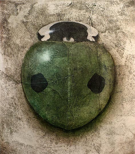Painting of a lady beetle.