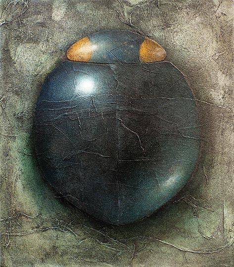 Painting of a lady beetle.