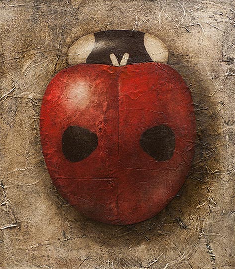 Painting of a lady beetle.
