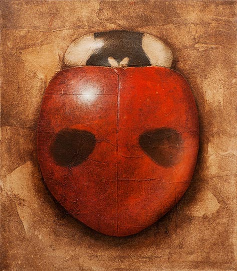Painting of a lady beetle.