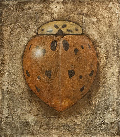 Painting of a lady beetle.