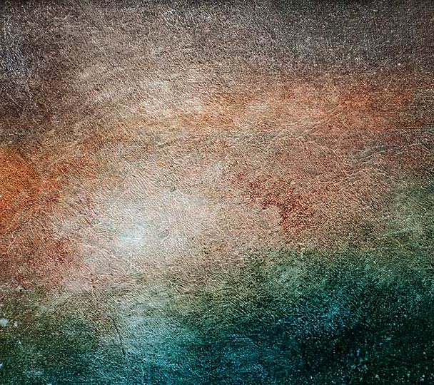 Painting of a lumious, dreamy dawn almost abstract.
