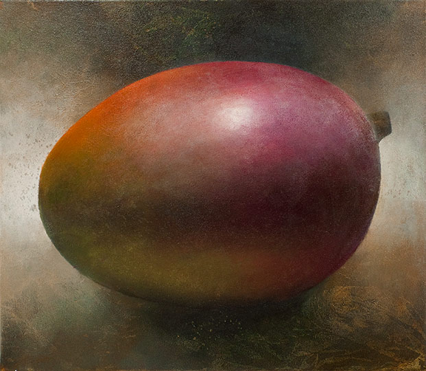 Painting of a single mango.
