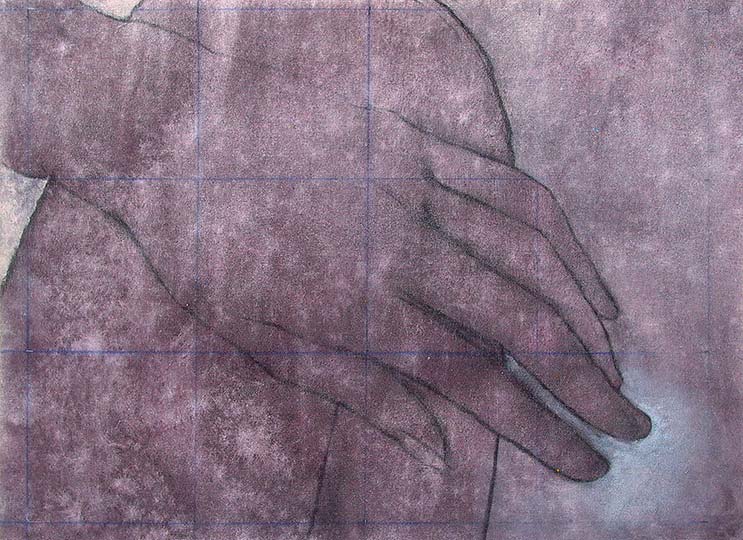 A drawing/painting of a woman's hands.
