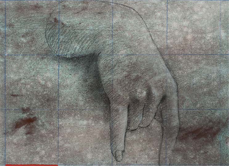 A drawing/painting of a woman's hands.