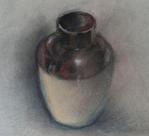 Drawing of an antique pot.
