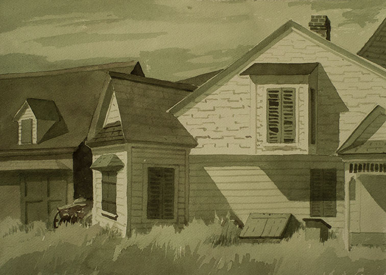 Watercolor copy of closed up house on Cape col-md-8.