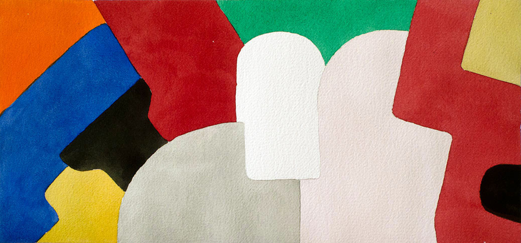 A sepia painting of an antique style sofa.