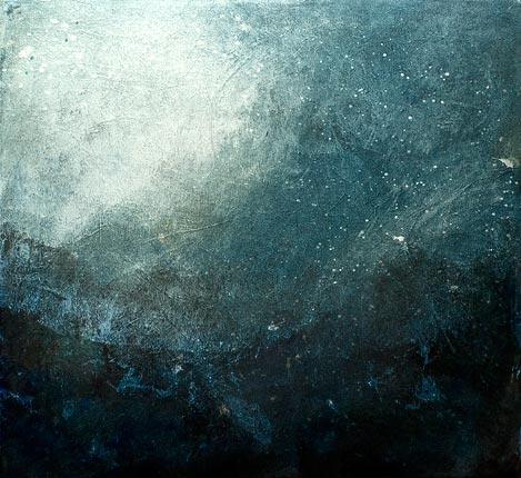 Robert Spellman painting of sun coming through a passing mountain rain squall.
