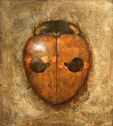 Robert Spellman acrylic painting of a lady beetle.