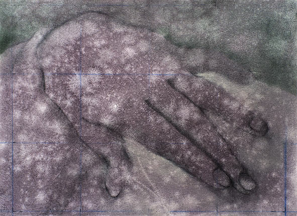 A Robert Spellman painting/drawing of a single hand.