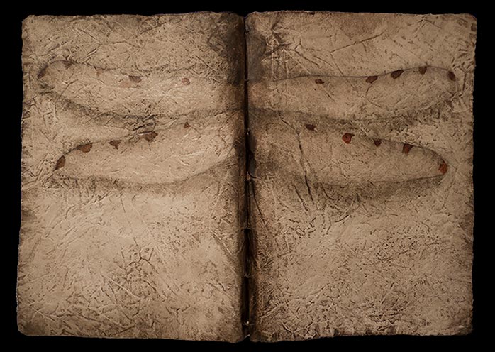 Painting of a single dragonfly, appearing as if drawn in an ancient book.
