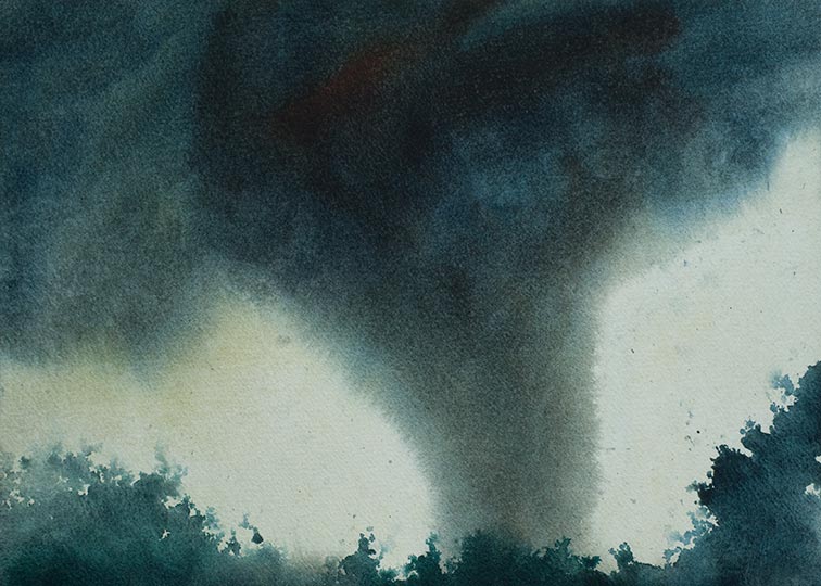 Robert Spellman painting of an approaching tornado.