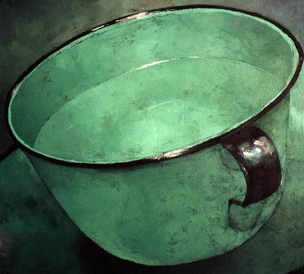 Robert Spellman painting of an antique enamelled cup.